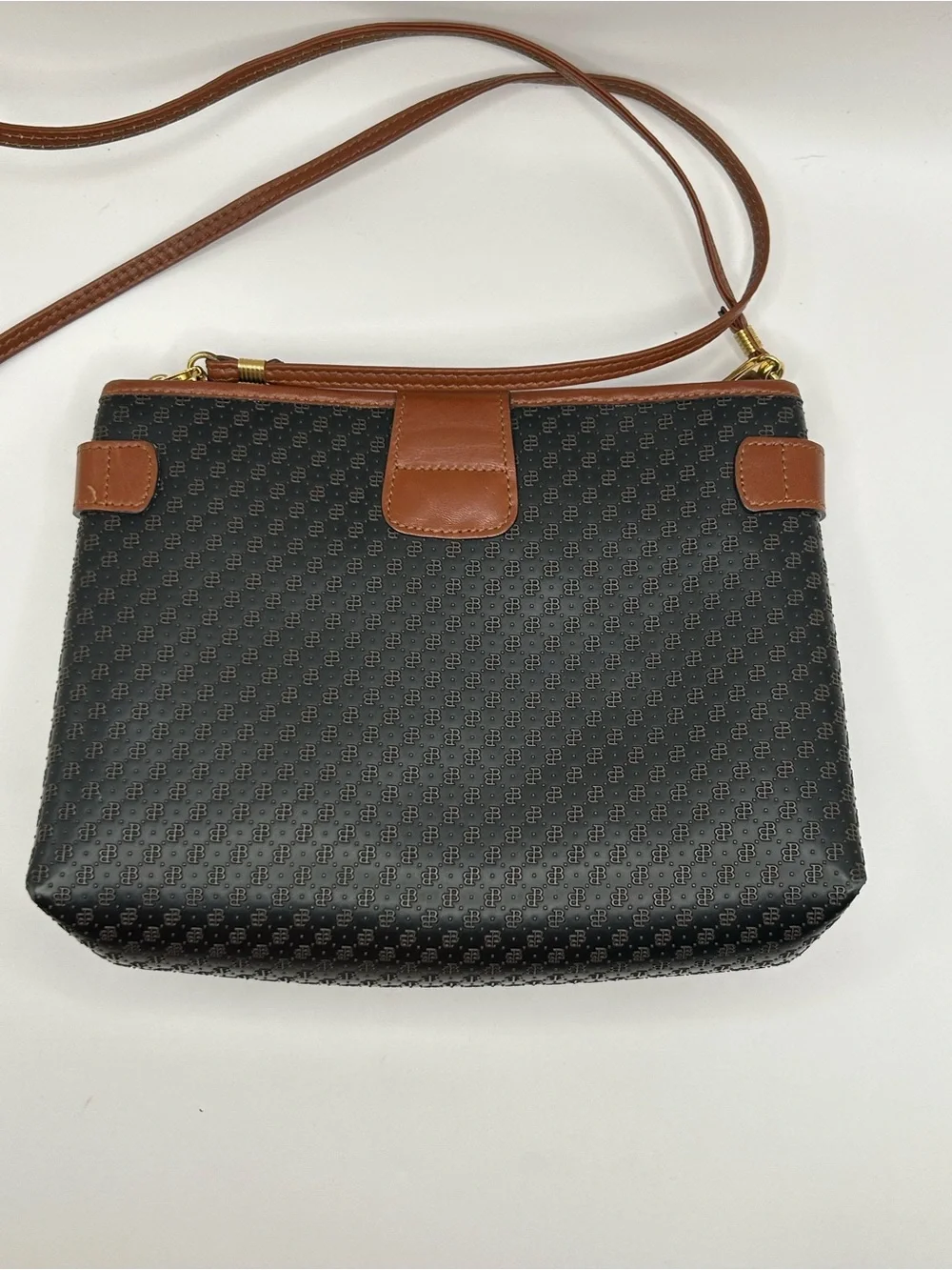 Bally Vintage B Embossed Monogram Crossbody Bag